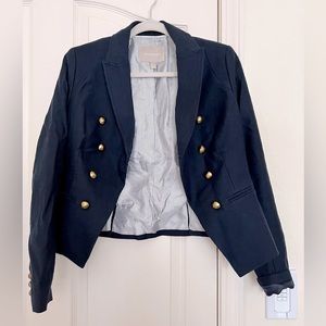 Navy blue blazer with gold buttons. NWOT! Women’s size 4